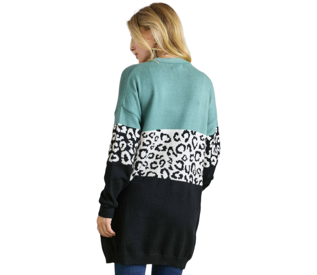 Animal Colorblock Cardigan