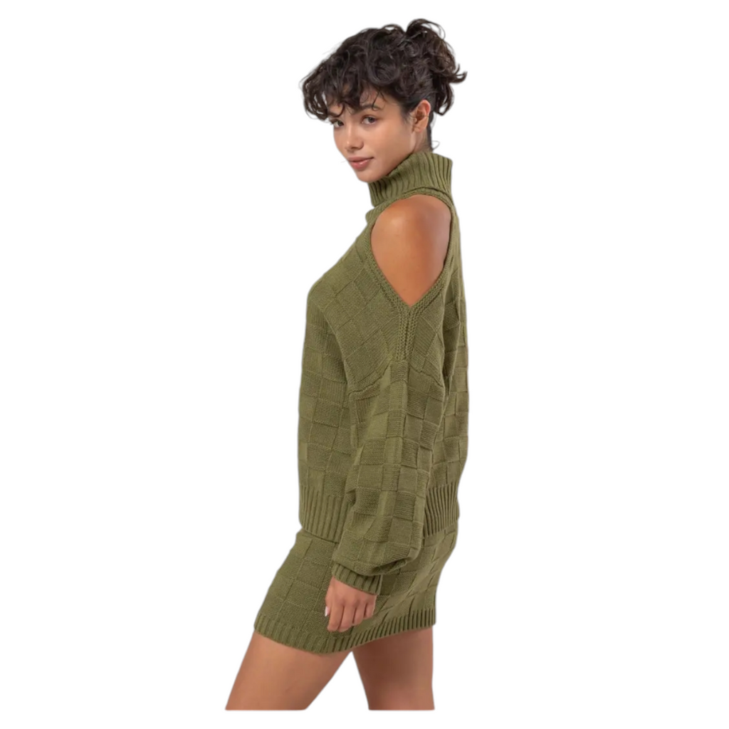 Cold Shoulder Sweater Set