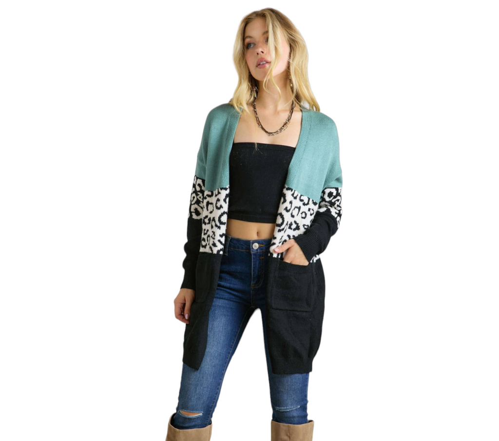 Animal Colorblock Cardigan