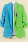 Color Block Turquoise Blazer